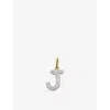 Monica Vinader Womens J Letter 14ct Yellow-gold And Lab-grown Diamond Charm Yellow Gold In Yellow Gold