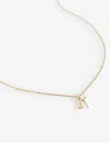 Monica Vinader Womens Gold K Letter-charm 18ct Yellow Gold-plated Vermeil Recycled Sterling-silver P In Gold