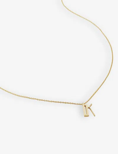 Monica Vinader Womens Gold K Letter-charm 18ct Yellow Gold-plated Vermeil Recycled Sterling-silver P