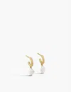 Monica Vinader Keshi 18ct Yellow Gold-plated Vermeil Sterling Silver And Pearl Hoop Earrings In White