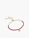 Monica Vinader Womens Red Linear Friendship 18ct Yellow Gold-plated Vermeil Sterling Silver Bracelet In Red