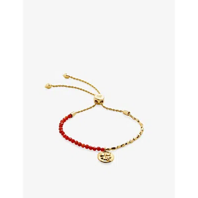 Monica Vinader Womens Lucky Mini 18ct Yellow Gold-plated Vermeil Sterling-silver And Gemstone Bracelet