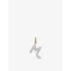 Monica Vinader Gold Diamond Initial M Pendant Lab Grown Diamond In Yellow Gold