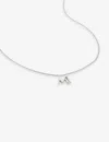 Monica Vinader Womens Sterling Silver M Letter-charm Recycled Sterling-silver Pendant Necklace In Sterling Silver