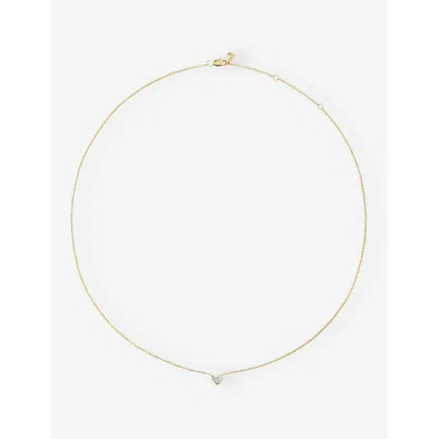 Monica Vinader Womens Mini Heart 14ct Yellow-gold And 0.04ct Lab-grown Diamond Necklac