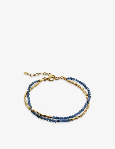 Monica Vinader Gold Mini Nugget Gemstone Beaded Bracelet Kyanite In 18ct Gold