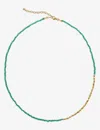 Monica Vinader Mini Nugget 18ct Yellow Gold-plated Vermeil Sterling Silver And Onyx Necklace In Green