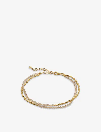 Monica Vinader Mini Nugget 18ct Yellow Gold-plated Vermeil Sterling-silver And Quartz Bracelet