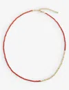 Monica Vinader Womens Red Mini Nugget Recycled 18ct Yellow Gold-plated Vermeil Sterling Silver Neckl In Red