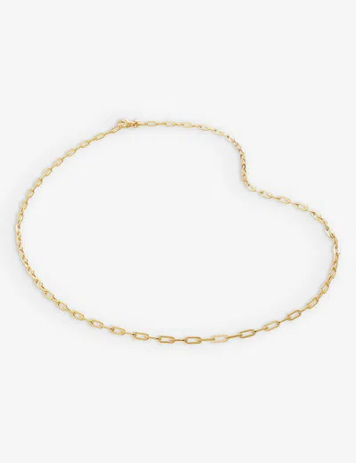 Monica Vinader Womens Gold Mini Paperclip-chain 18ct Yellow Gold-plated Vermeil Recycled Sterling-si