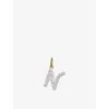 Monica Vinader Gold Diamond Initial N Pendant Lab Grown Diamond In Yellow Gold