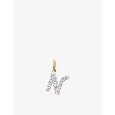 Monica Vinader 14kt Yellow Gold N Charm Diamond Necklace