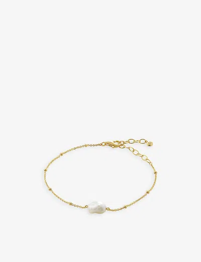 Monica Vinader Womens Gold Nura Keshi 18ct Yellow Gold-plated Vermeil Recycled Sterling-silver And P