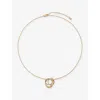 Monica Vinader Womens Nura Pavé Wrap 18ct Yellow Gold Vermeil And Lab-grown Diamond Necklac In Gold