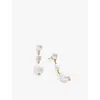 Monica Vinader Womens Yellow Gold Nura Triple Pearl 18ct Gold-plated Vermeil Sterling-silver Drop Ea In Yellow Gold