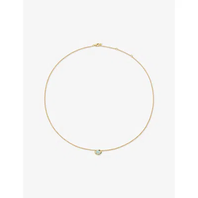 Monica Vinader Womens Blue Odyssey 18ct Yellow-gold Vermeil And Aquamarine  Necklac