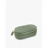 Monica Vinader Suede Mini Oval Jewellery Box In Olive Green