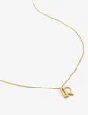 Monica Vinader Womens Gold R Letter-charm 18ct Yellow Gold-plated Vermeil Recycled Sterling-silver P In Gold