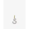 Monica Vinader Womens S Letter 14ct Yellow-gold And Lab-grown Diamond Charm Yellow Gold In Yellow Gold