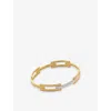 Monica Vinader Womens Signature Link 18ct Yellow Gold-plated Vermeil Sterling-silver And 0.62ct Lab-grown Diamond B In Yellow Gold