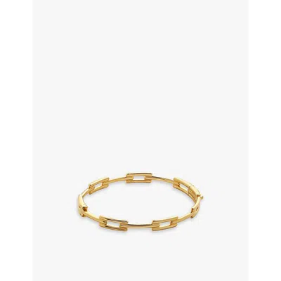 MONICA VINADER WOMENS SIGNATURE LINK 18CT YELLOW GOLD-PLATED VERMEIL STERLING-SILVER BANGLE