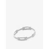 Monica Vinader Sterling Silver Lab Grown Diamond Full Pave Signature Link Bangle Lab Grown Diamond In Sterling Silver