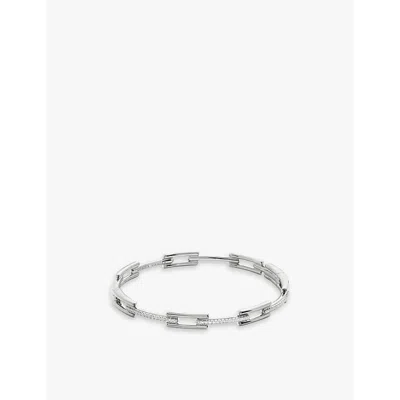 Monica Vinader Womens  Signature Link Sterling-silver And 0.27ct Brilliant-cut Lab-grown Diamond Bang In Sterling Silver