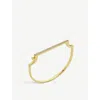 Monica Vinader Signature Skinny 18ct Yellow Gold-plated Vermeil And 0.35ct White-diamond Bangle Bracelet In Gold
