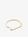 Monica Vinader Signature Skinny 18ct Yellow Gold-plated Vermeil Bangle Bracelet In Gold