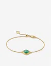 Monica Vinader Womens Silver Siren Mini 18ct Yellow-gold Vermeil And Onyx Bracelet