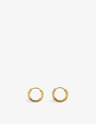Monica Vinader Womens Gold Siren Muse Recycled 18ct Yellow Gold-plated Vermeil Silver Huggie Hoop Ea