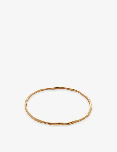 Monica Vinader Gold Siren Muse Bangle In 18ct Gold On Sterling S