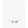 Monica Vinader Gold Solitaire Diamond Stud Earrings Lab Grown Diamond In Yellow Gold