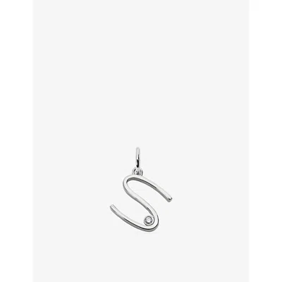 Monica Vinader Womens Solitaire Diamond Initial S Sterling-silver And 0.035ct Lab-grown Diamond Pendant