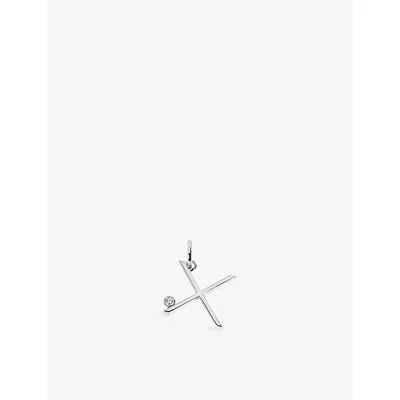 Monica Vinader Womens Solitaire Diamond Initial X Sterling-silver And 0.035ct Lab-grown Diamond Pendant