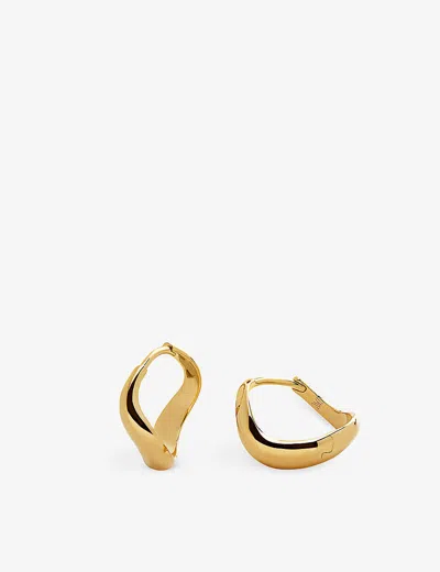 Monica Vinader Womens Yellow Gold Swirl Small 18ct Yellow Gold-plated Vermeil Sterling-silver Hoop E