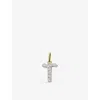 Monica Vinader Womens T Letter 14ct Yellow-gold And Lab-grown Diamond Charm Yellow Gold In Yellow Gold