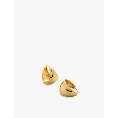 Monica Vinader Womens  Tapered 18ct Yellow Gold-plated Vermeil Sterling Silver Huggie Earrings