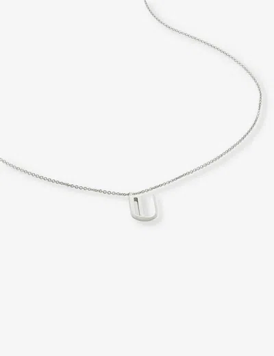 Monica Vinader Womens Sterling Silver U Letter-charm Recycled Sterling-silver Pendant Necklace