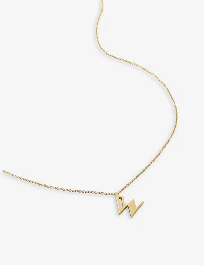 Monica Vinader Womens Gold W Letter-charm Recycled 18ct Yellow Gold-plated Vermeil Sterling-silver P