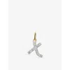 Monica Vinader Womens Yellow Gold X Letter 14ct Yellow-gold And Lab-grown Diamond Charm In Gold
