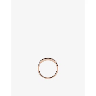 Monica Vinader Womens Mv Linear™ Pavé 18ct Rose Gold Vermeil-plated Sterling Silver And Lab Grown Diamond Stacking  In Red