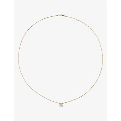 Monica Vinader Womens Mv Siren™ Solitaire 0.5ct Lab-grown Diamond 14ct Yellow Gold Necklac In Pink