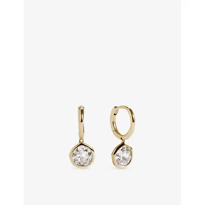 Monica Vinader Womens Mv Siren™ Solitaire 1ct Lab-grown Diamond 14ct Yellow Gold Hoop Earrings