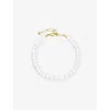 Monica Vinader Womens Nomade 18ct Yellow Gold Vermeil And Pearl Bracelet In Neutral