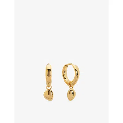 Monica Vinader Womens Nura 18ct Yellow Gold Vermeil Drop Huggies