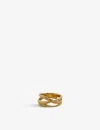 Monica Vinader Womens Yellow Gold Nura Cross Over 18ct Yellow Gold-plated Vermeil Recycled Sterling- In Yellow Gold