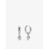 Monica Vinader Womens Nura Sterling-silver Drop Huggies In Burgundy