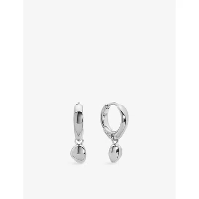 Monica Vinader Womens Nura Sterling-silver Drop Huggies In Burgundy