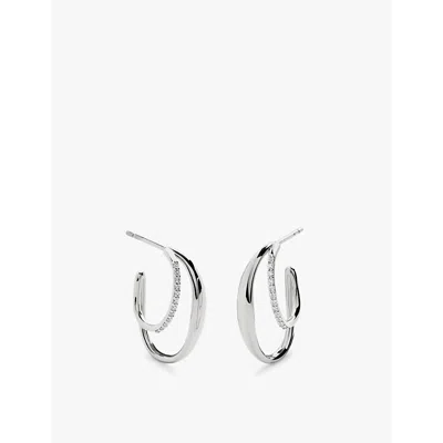 MONICA VINADER WOMENS STERLING SILVER NURA WRAP MEDIUM STERLING-SILVER AND 0.114CT BRILLIANT-CUT LAB-GROWN DIAMOND 